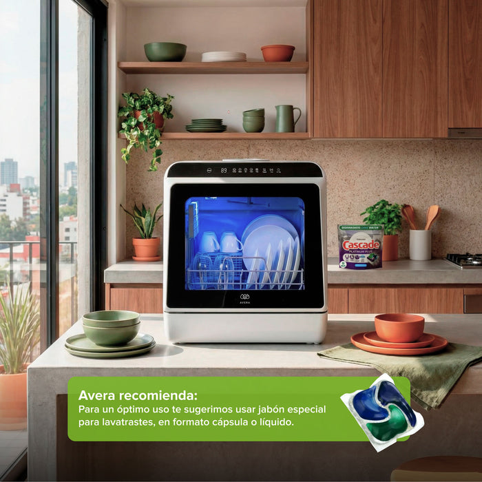 Lavavajillas portátil 5 L, 4 servicios, 5 programas de lavado