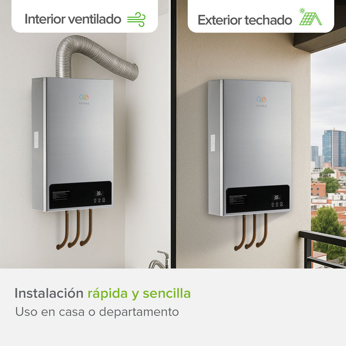 Calentador de agua instantáneo modulante para gas LP 10 Litros/Minuto, 2 Servicios