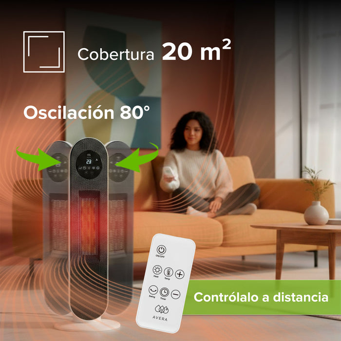 Calefactor eléctrico de cerámica ptc 80° oscilación 1500 W