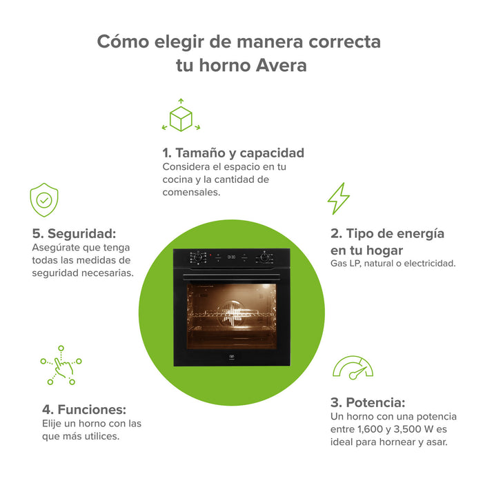 Horno empotrable eléctrico 75 L 220 V digital con freidora de aire y 8 funciones integradas