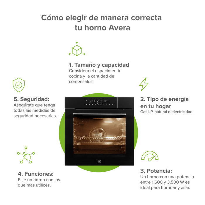 Horno empotrable eléctrico 75 L 220 V digital con cocción al vapor y 15 funciones integradas + WiFi