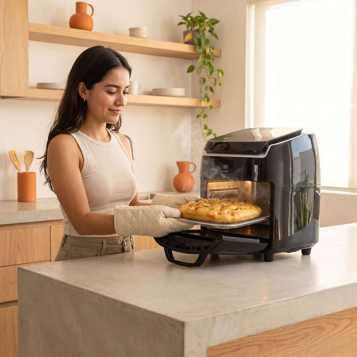 Freidora de aire y horno de convección 10 L con 8 funciones