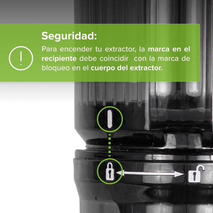 Extractor de jugos prensado en frío con tubo de alimentación 11 cm 150 W