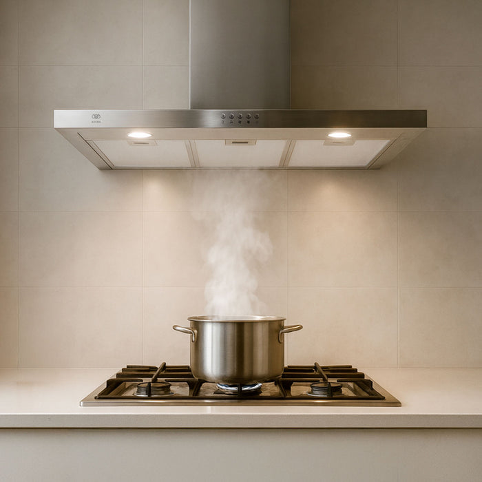 Campana de cocina de pared 76 cm en acero inoxidable