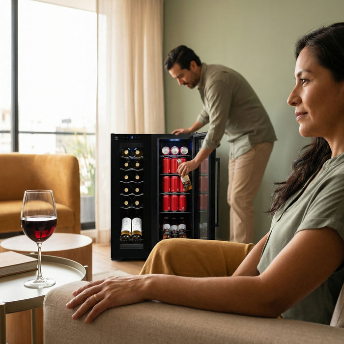 Cava de vinos y enfriador de bebidas 2 en 1 65L