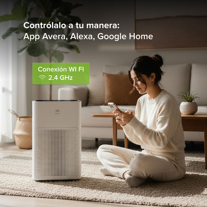 Purificador de aire inteligente potencia 200 CADR - Cubre hasta 100m²