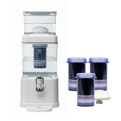 Combo Filtro dispensador de agua 10 L con 3 cartuchos adicionales - 2 años de rendimiento