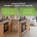 Infografía de horno Avera comparando conexión a gas natural con medidor y gas LP con tanque externo.