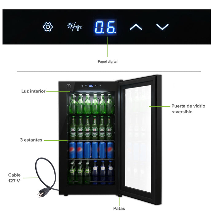 Refrigerador enfriador de bebidas 115 latas Capacidad 85L