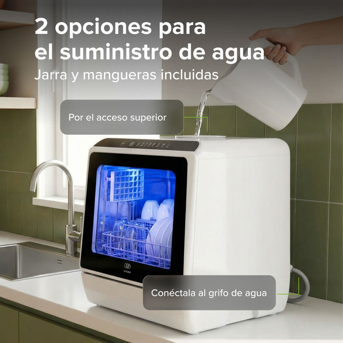Lavavajillas portátil 5 L, 4 servicios, 5 programas de lavado