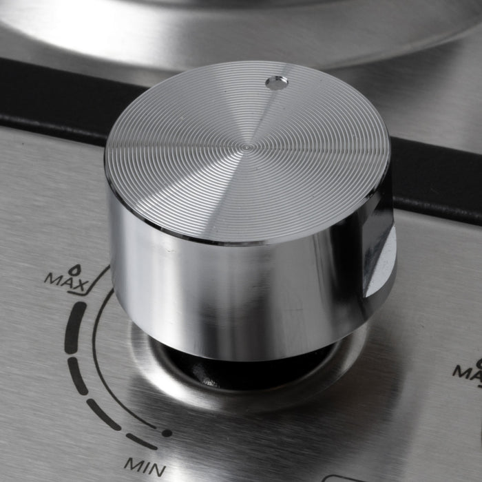 Parrilla de gas 5 quemadores 76 cm en acero inoxidable y quemador central