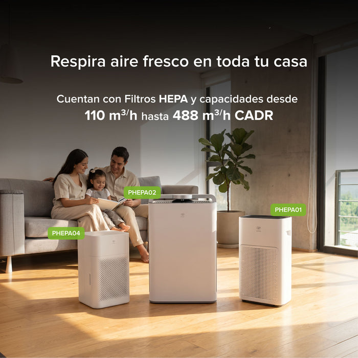 Purificador de aire inteligente potencia 200 CADR - Cubre hasta 100m²