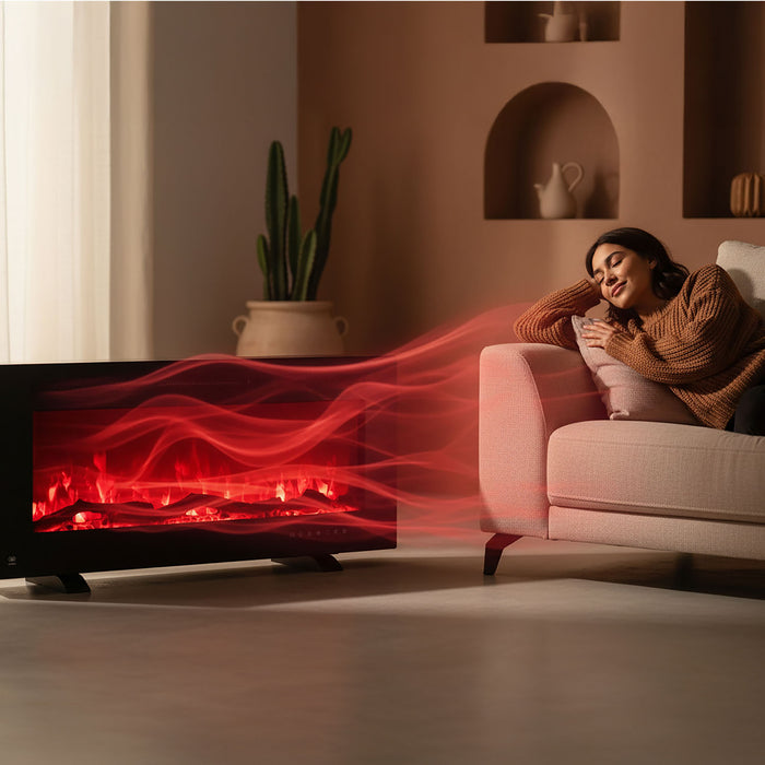 Calefactor eléctrico tipo chimenea 32" 81 cm con WiFi - cobertura 30m2