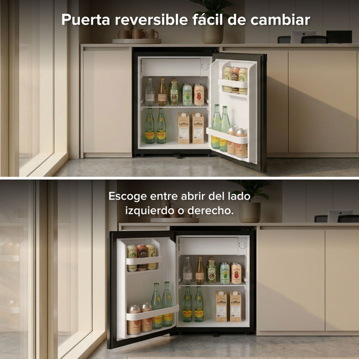 Frigobar 45 L 1.6 pies cúbicos con puerta reversible y llave - negro