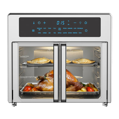 Horno eléctrico y freidora de aire de puertas francesas XL 25L