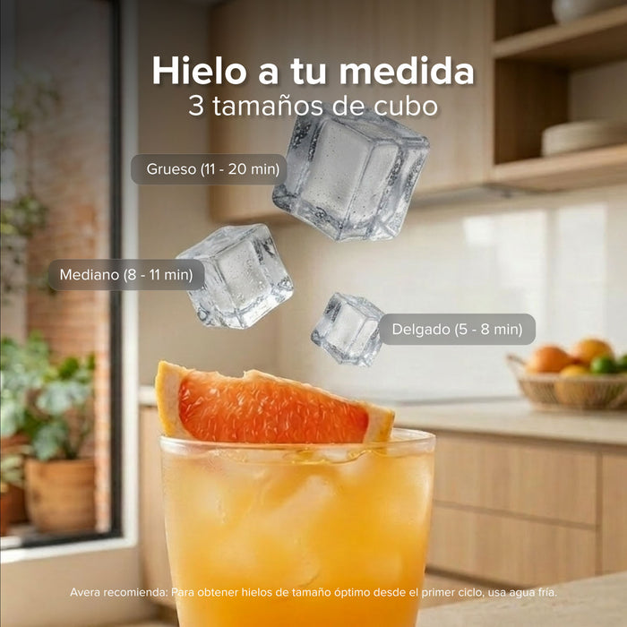 Máquina de hielo comercial con 2 tipos de llenado - hasta 45 kg al día y 11 kg de depósito