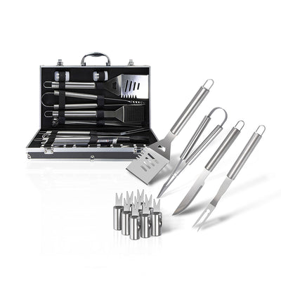 Kit de utensilios para asador de acero inoxidable - 31 piezas