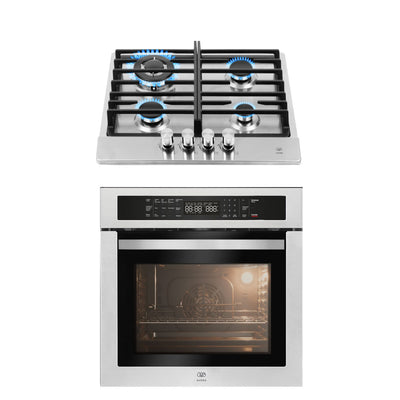 Combo Parrilla de gas 4 quemadores acero inoxidable 58 cm +  Horno gas LP 58 L táctil