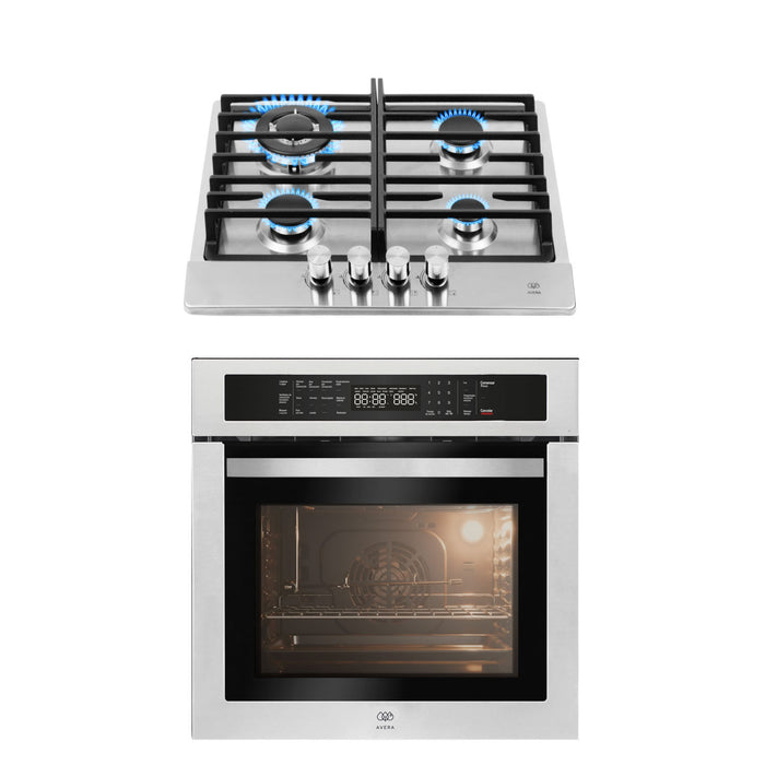 Combo Parrilla de gas 4 quemadores acero inoxidable 58 cm +  Horno gas LP 58 L táctil