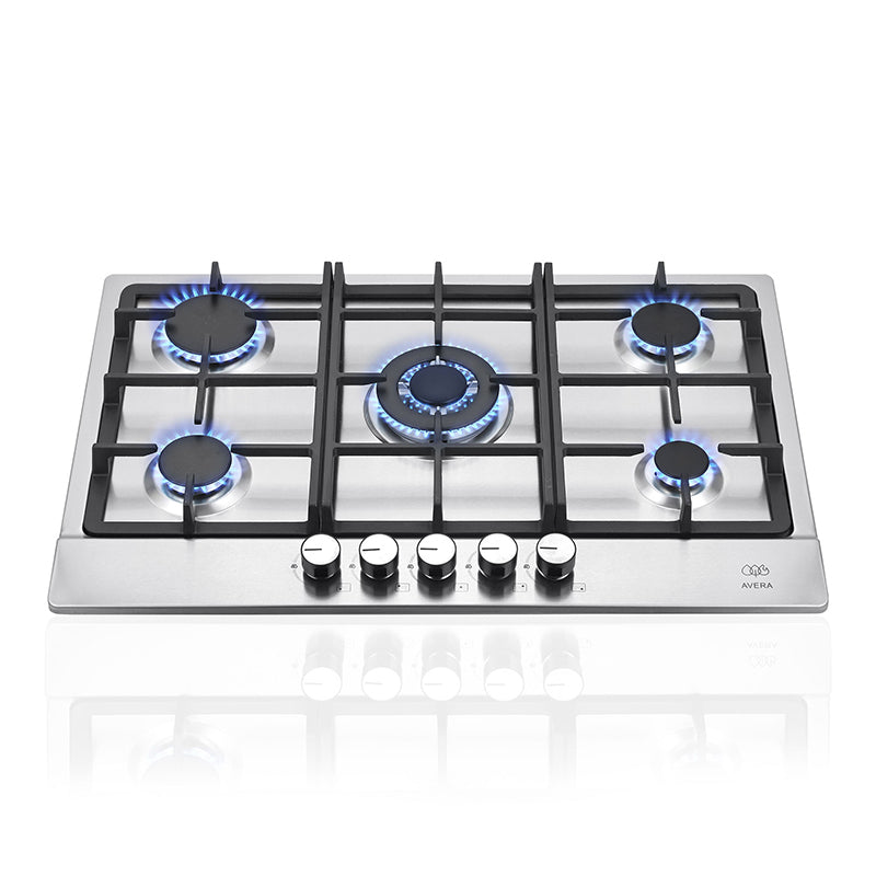 Parrilla gas 5 quemadores acero