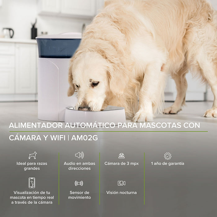 WOPET - Cámara inteligente para mascotas, con dispensador de alimento para  perros, cámara wifi Full HD con visión nocturna para ver mascotas
