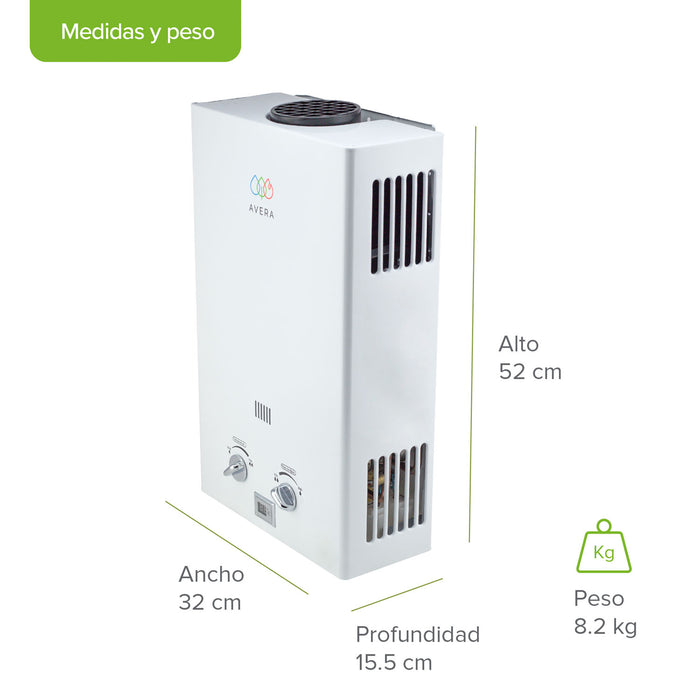 Combo Calentador gas LP 12 L + Presurizador 35 L