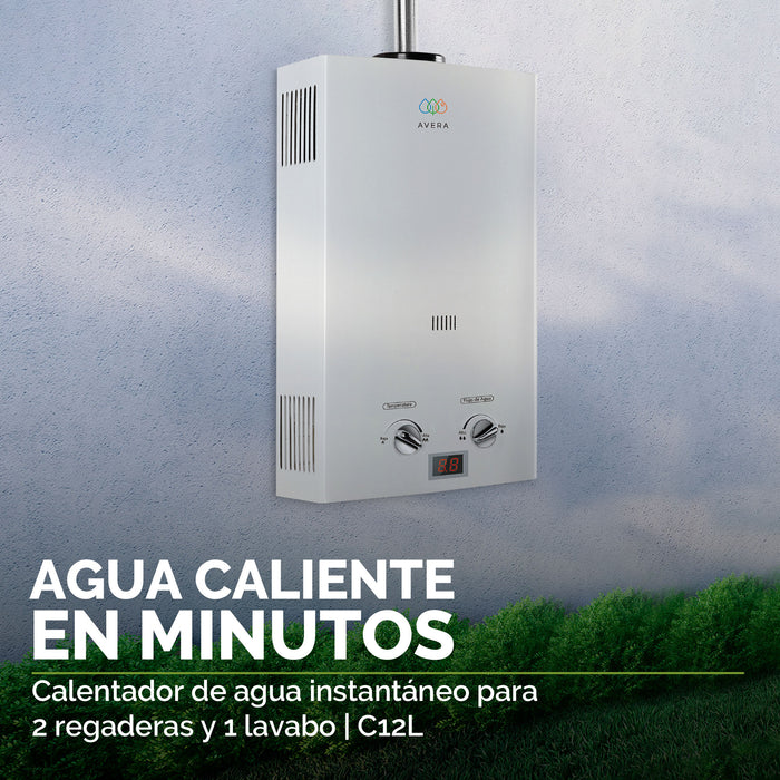 Calentador de agua instantáneo para gas LP 12 L