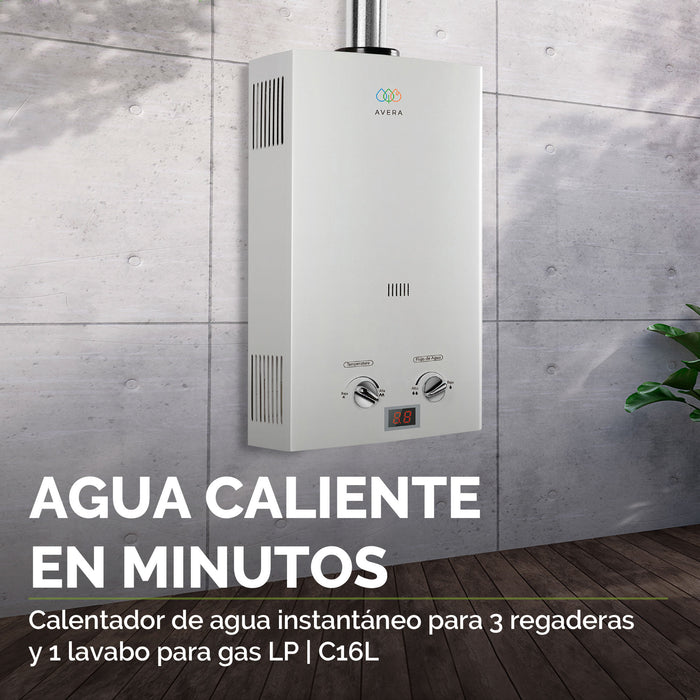 Calentador de agua instantáneo para gas LP 16 L