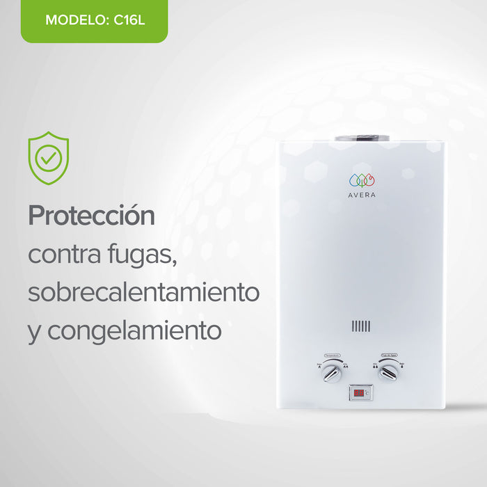 Combo Calentador gas LP 16 L + Presurizador 72 L