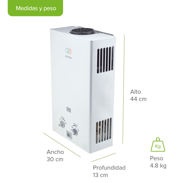 Combo Calentador gas LP 6 L + Presurizador 26 L