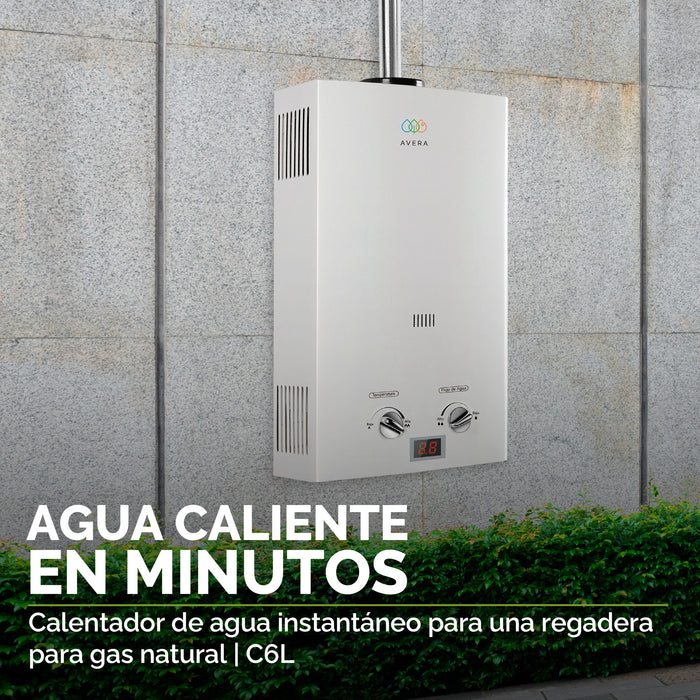 Calentador de agua de Gas Instantáneo de Escape Natural 6 L/min