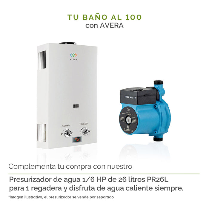 Calentador de Agua 6 lpm Gas LP Baja Presión 1 servicio