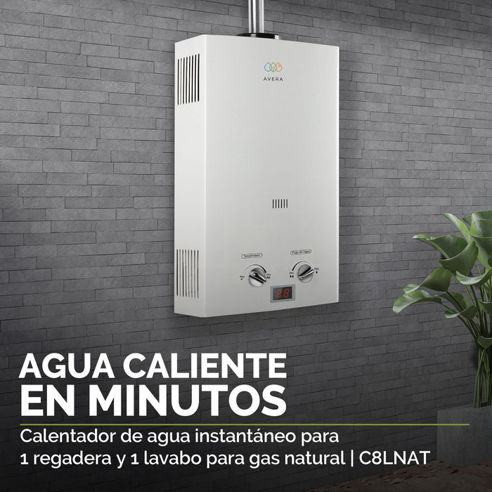 Calentador de agua instantáneo para gas natural 8 L