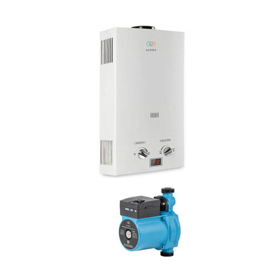 Combo Calentador gas LP 8 L, 1.5 Servicios + Presurizador 35 L
