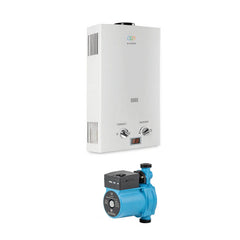 Combo Calentador gas LP 8 L, 1.5 Servicios + Presurizador 35 L