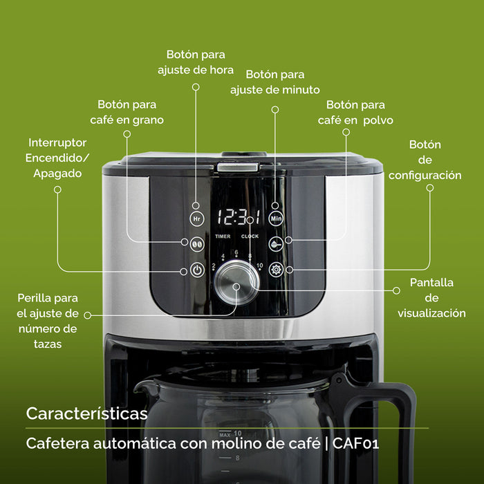 Cafetera con molino integrado — Avera