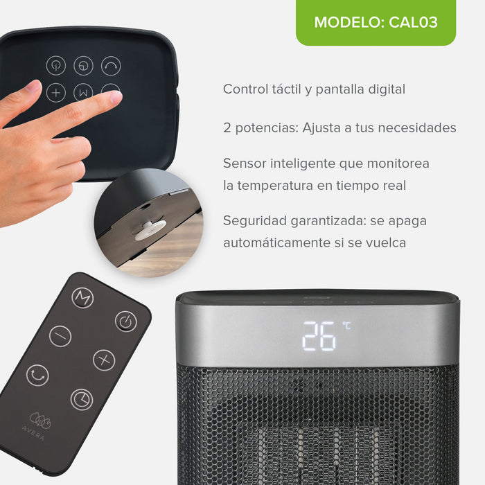 Calefactor eléctrico de cerámica ptc ° oscilación 1500 W