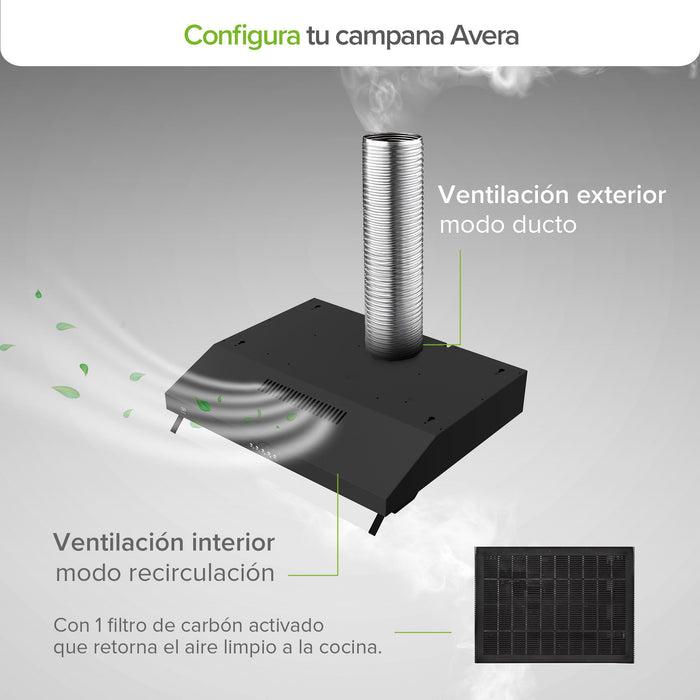 Combo Parrilla de gas Vidrio templado 4 quemadores + Campana de pared acero inoxidable 60 cm negro