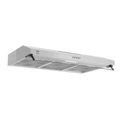 Campana de cocina de pared 80 cm con bisel de vidrio, acero inoxidable