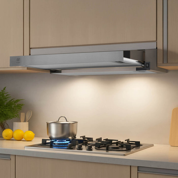 Campana de cocina de pared extensible 60 cm acero inoxidable