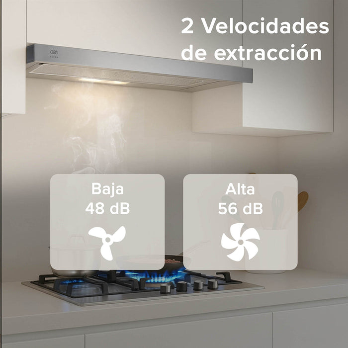 Campana de cocina de pared extensible 60 cm acero inoxidable