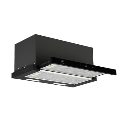 Campana de cocina de pared extraible 90 cm control táctil acero inoxidable - negro