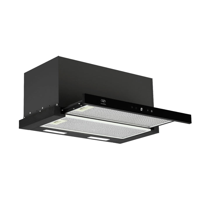 Campana de cocina de pared extensible 90 cm acero inoxidable con panel digital - negro