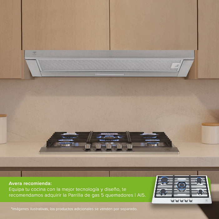 Campana de cocina de pared extensible 90 cm acero inoxidable