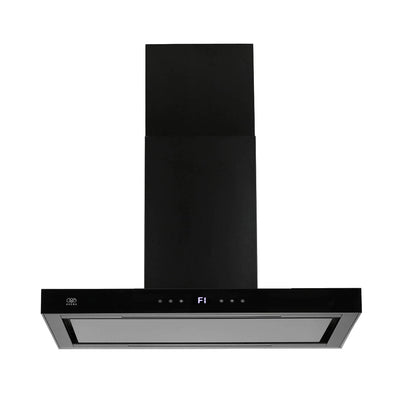 Campana de cocina para isla tipo T 90 cm control táctil y WiFi con temporizador, potencia motor 230 W acero inoxidable - negro