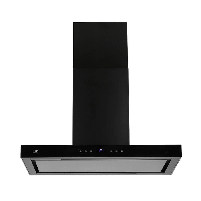 Campana de cocina de isla tipo T 90 cm acero inoxidable con panel digital - negro