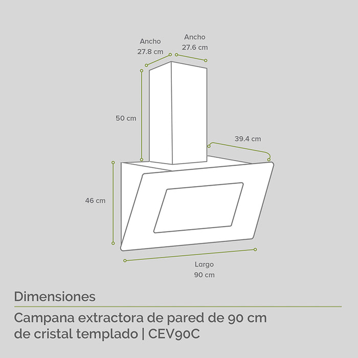 Parrilla de gas 6 quemadores + Campana pared cristal templado 90 cm + Horno eléctrico empotrable para gas LP