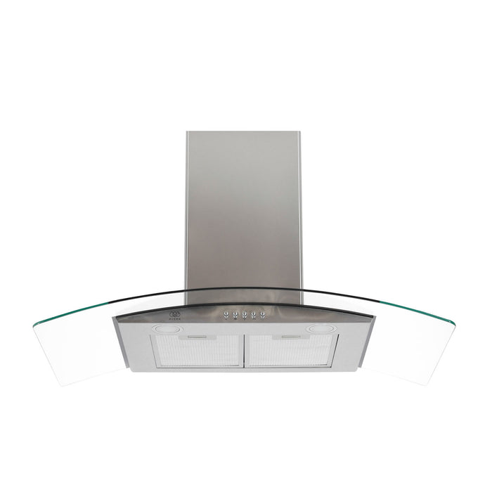 Combo Parrilla de gas 6 quemadores + Campana pared con cristal templado 90 cm