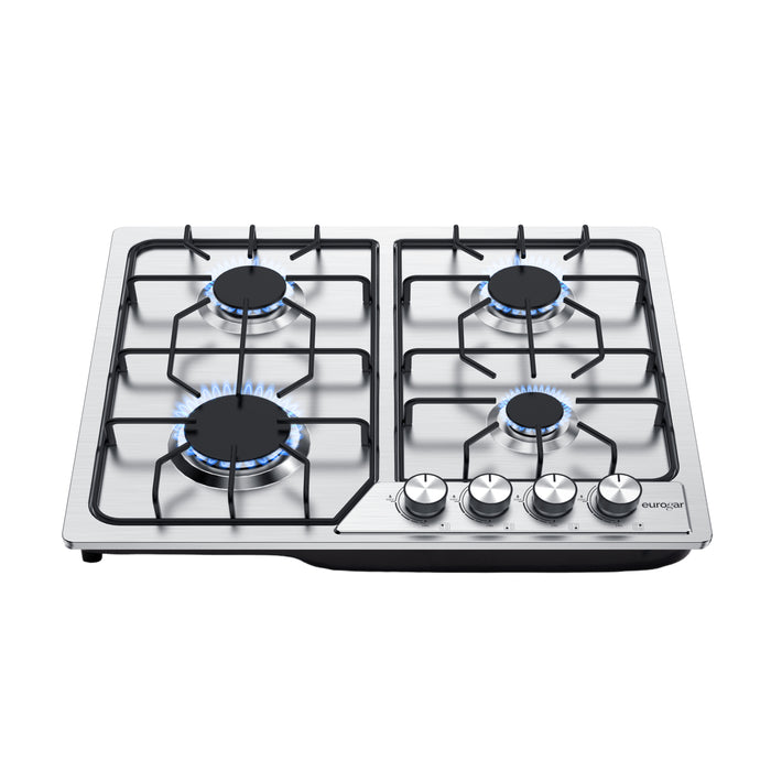 Parrilla de gas 4 quemadores 59 cm en acero inoxidable - eurogar