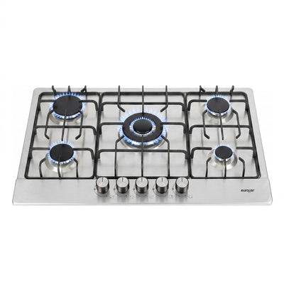 Parrilla de gas 5 quemadores 76 cm en acero inoxidable - eurogar